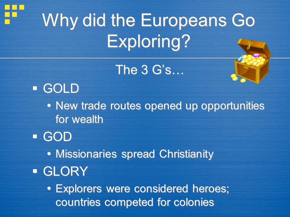 Why did the Europeans Go Exploring