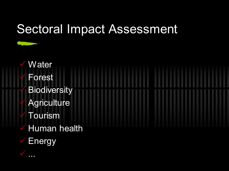 Sectoral Impact Assessment