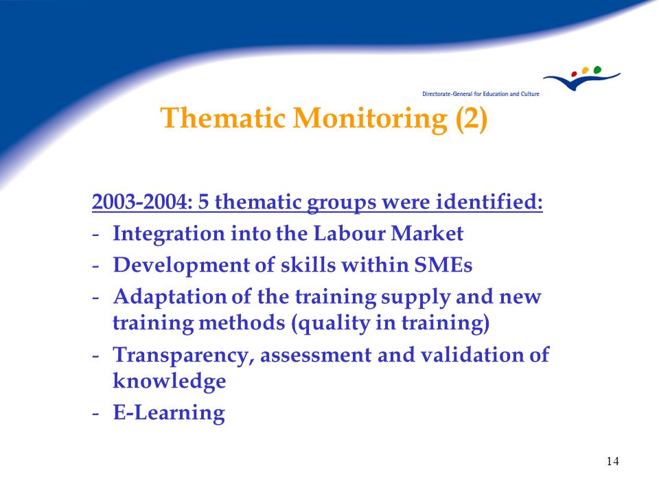 Thematic Monitoring (2)