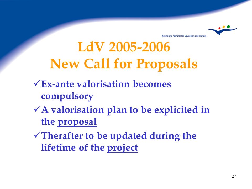LdV New Call for Proposals