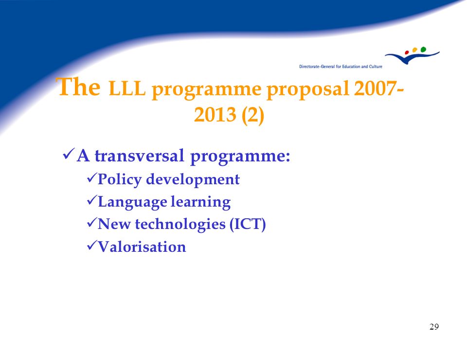 The LLL programme proposal (2)