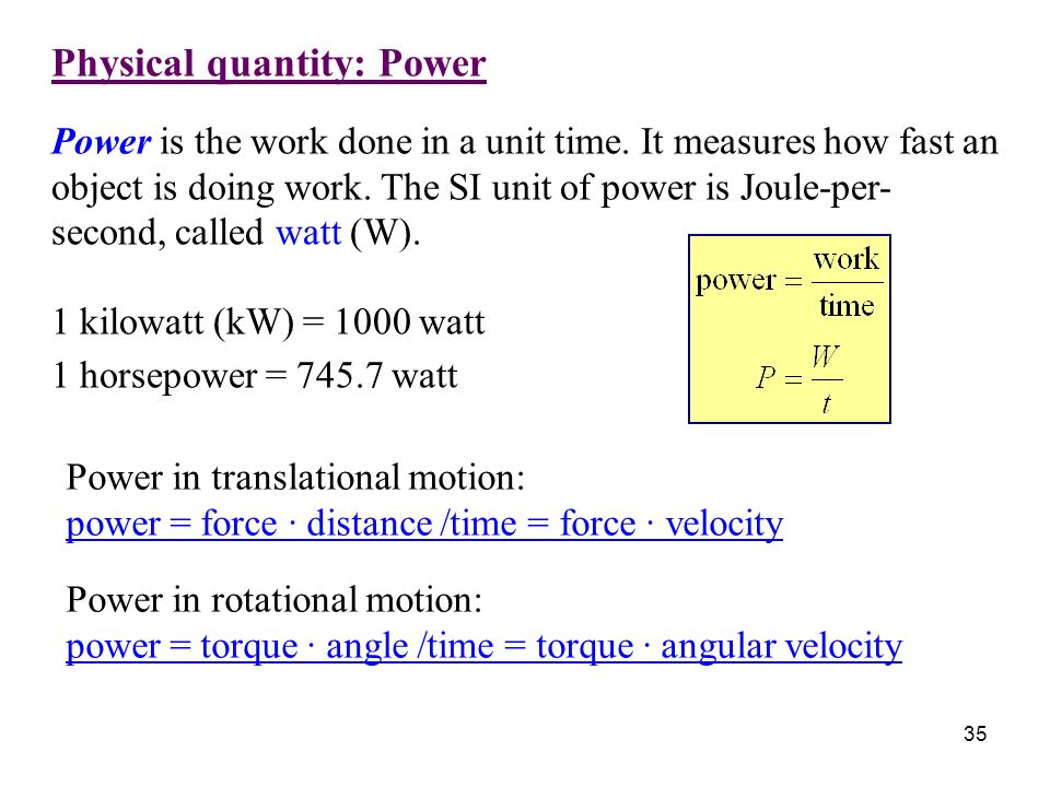 Angular Motion - Power and Torque