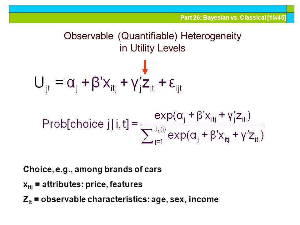 Observable (Quantifiable) Heterogeneity in Utility Levels