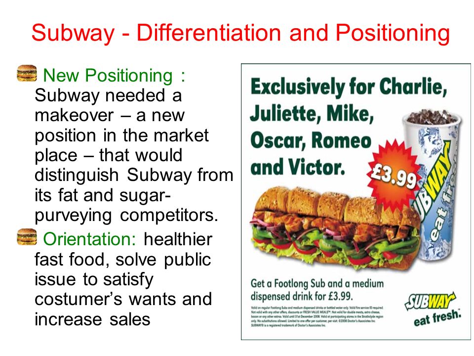 Subway Positioning and Marketing Strategies - Financial Falconet