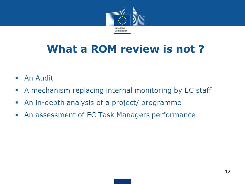 What a ROM review is not An Audit