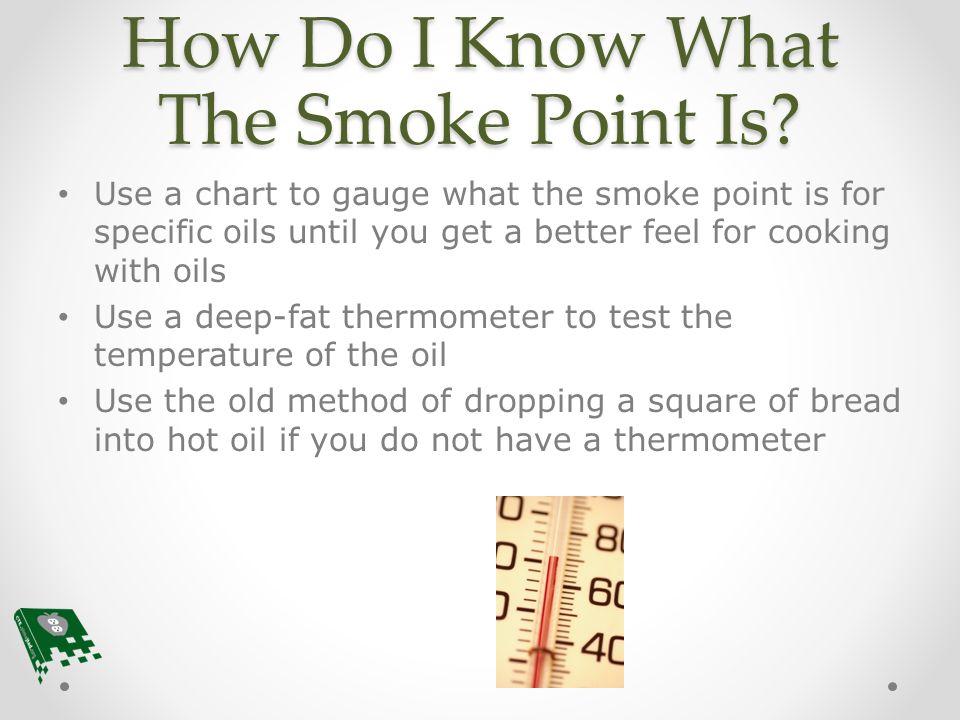Smoke Points Of Oils Chart