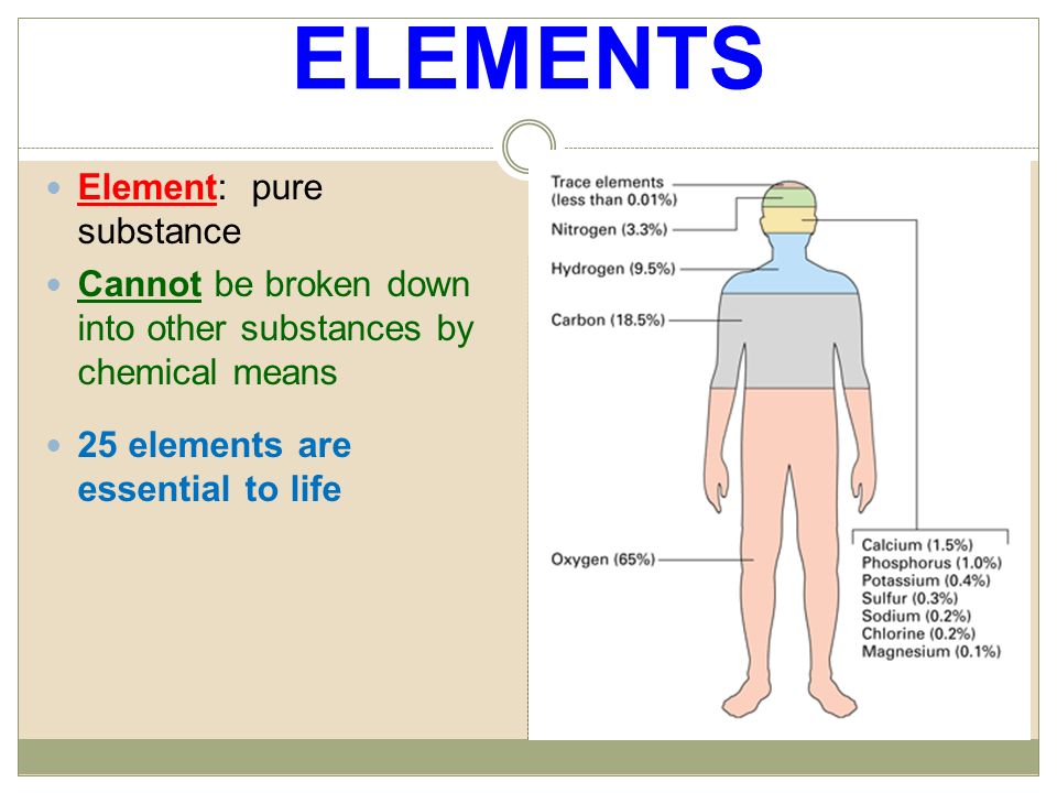 ELEMENTS Element: pure substance