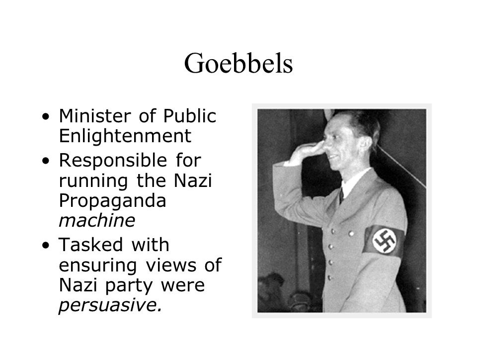 Goebbels Minister of Public Enlightenment