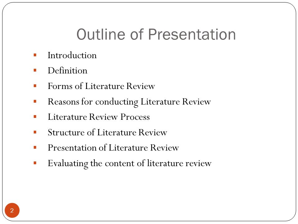 lit review outline