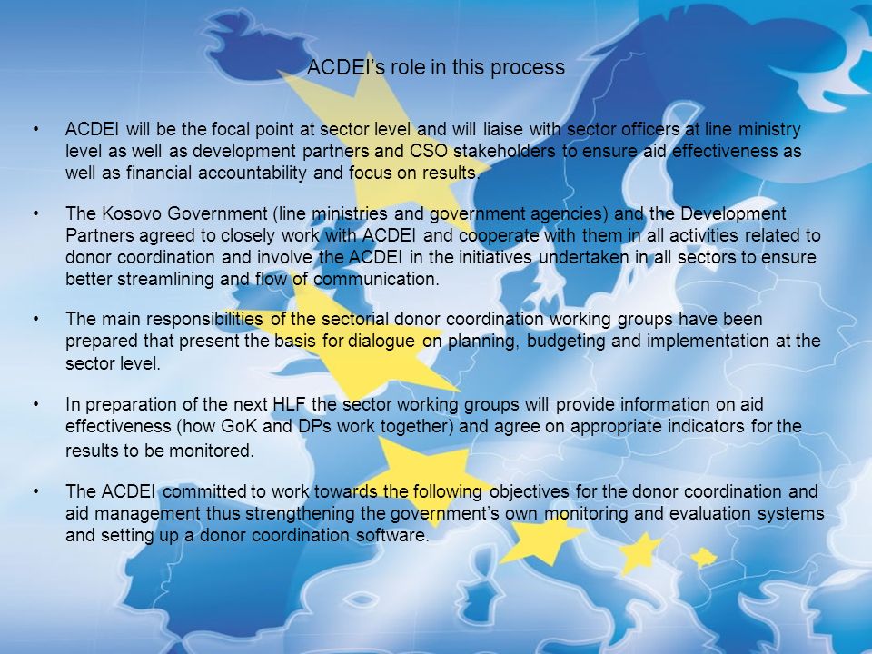 ACDEI’s role in this process