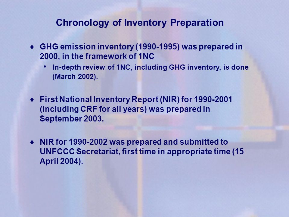 Chronology of Inventory Preparation