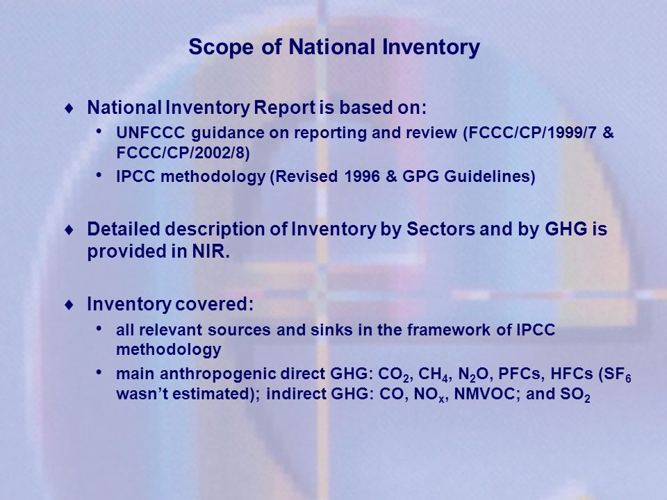 Scope of National Inventory