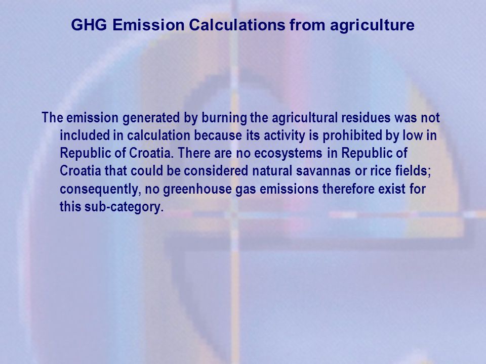 GHG Emission Calculations from agriculture