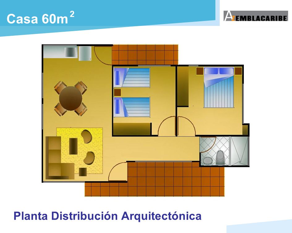 2 Casa 60m Planta Distribución Arquitectónica