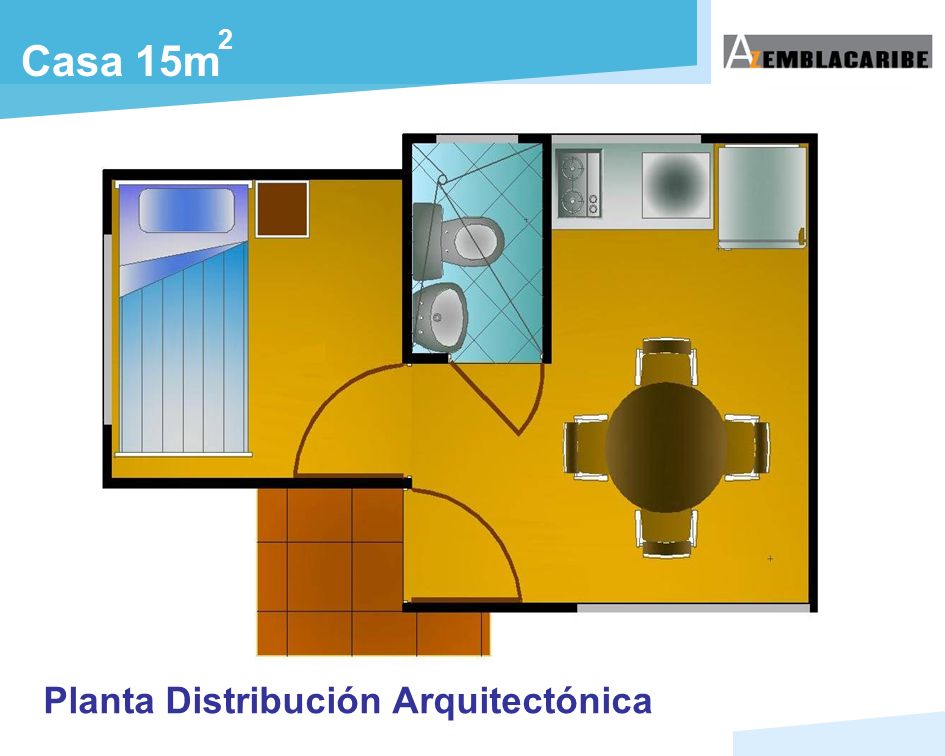 2 Casa 15m Planta Distribución Arquitectónica