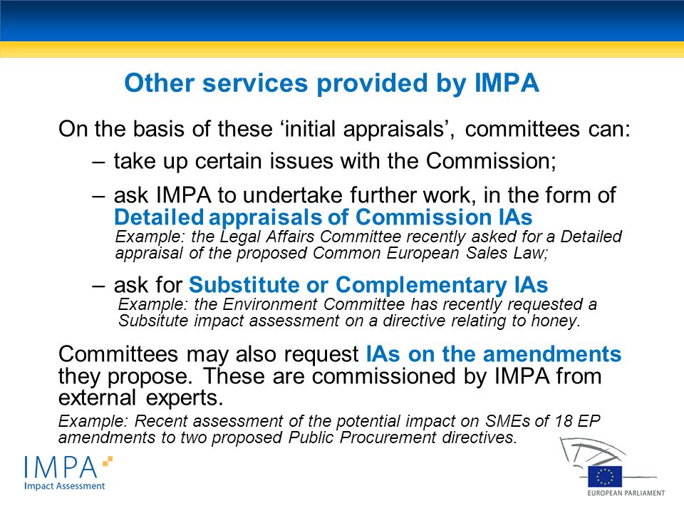 Other services provided by IMPA