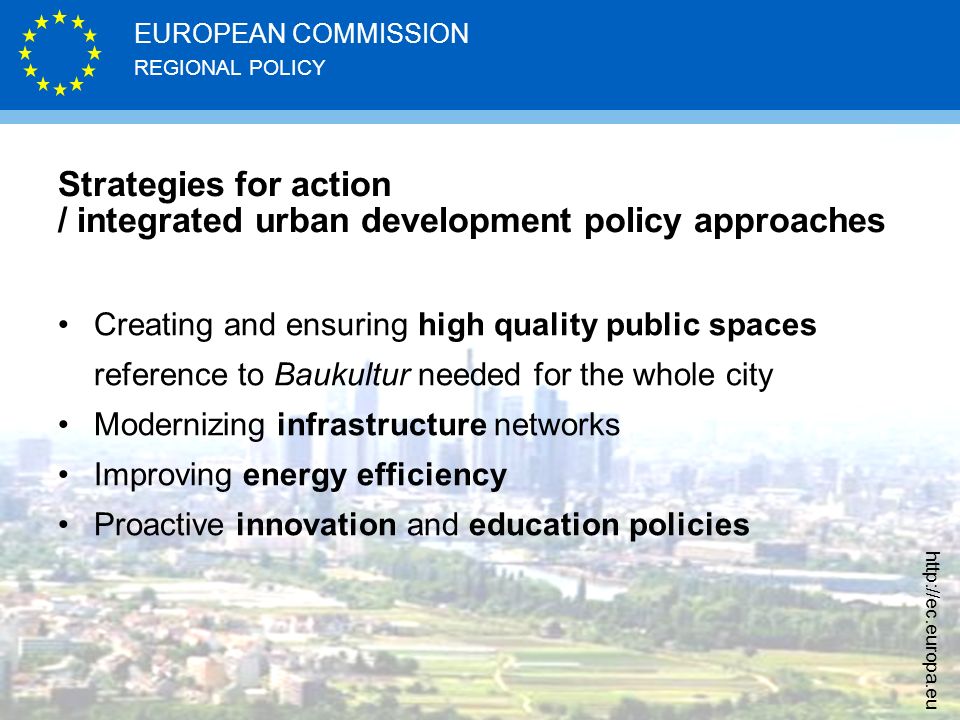 Strategies for action / integrated urban development policy approaches