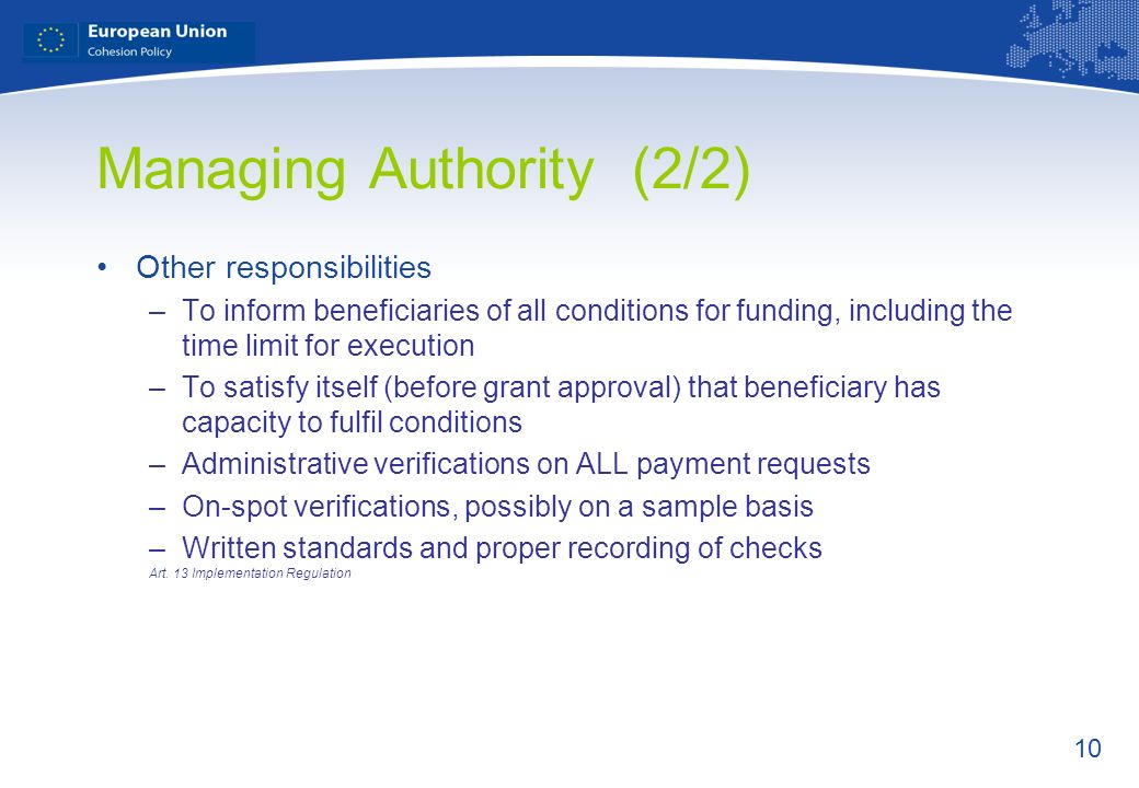 Managing Authority (2/2)