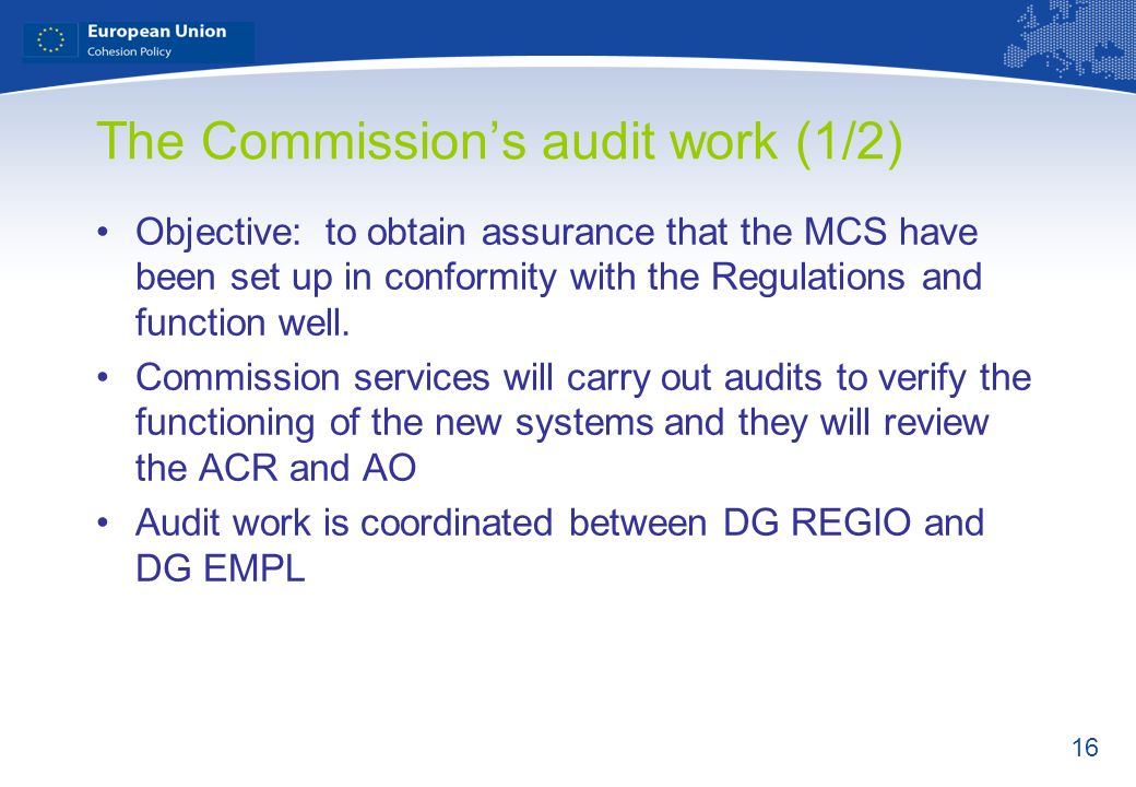 The Commission’s audit work (1/2)