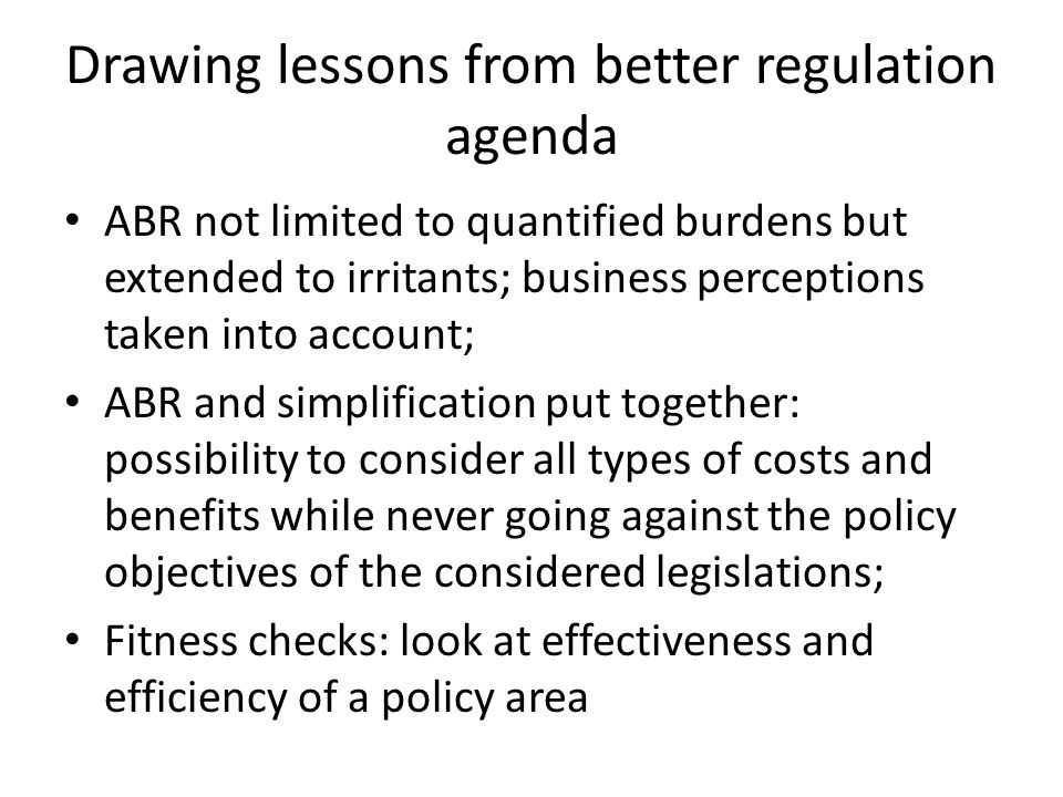 Smart regulation Communication Drawing lessons from better regulation agenda