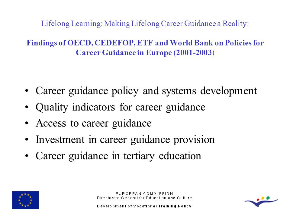 Career guidance policy and systems development