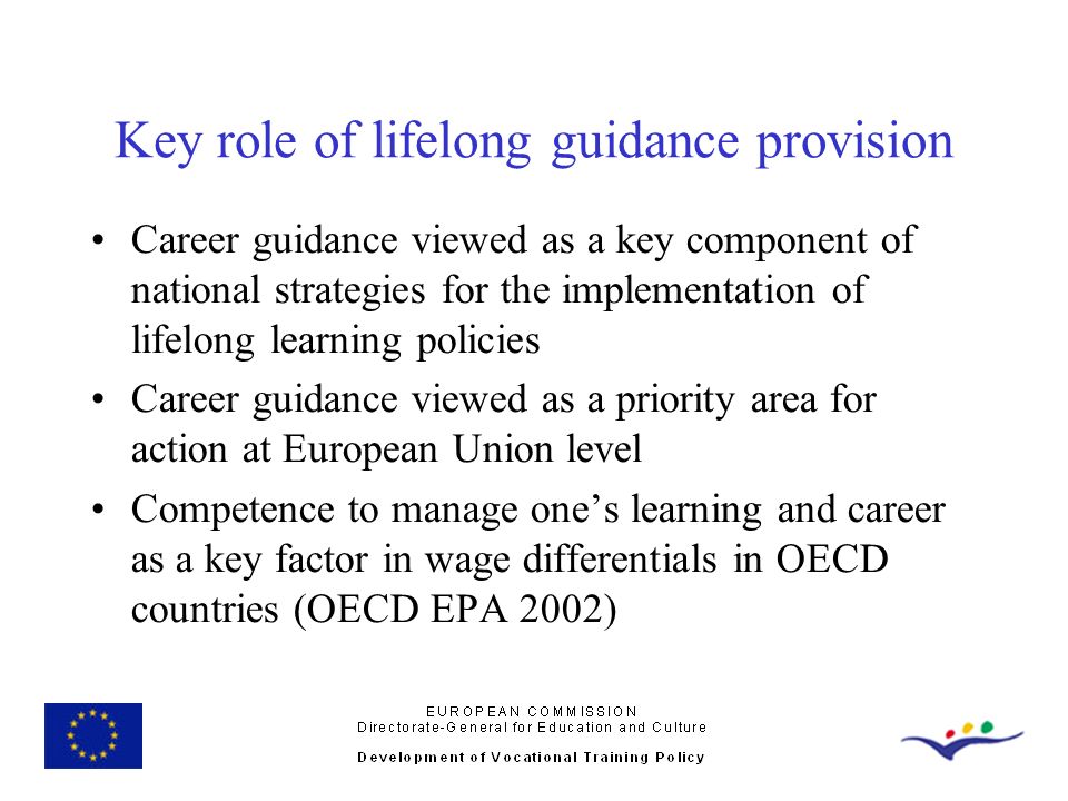 Key role of lifelong guidance provision