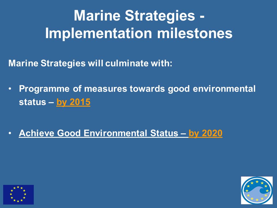 Marine Strategies - Implementation milestones