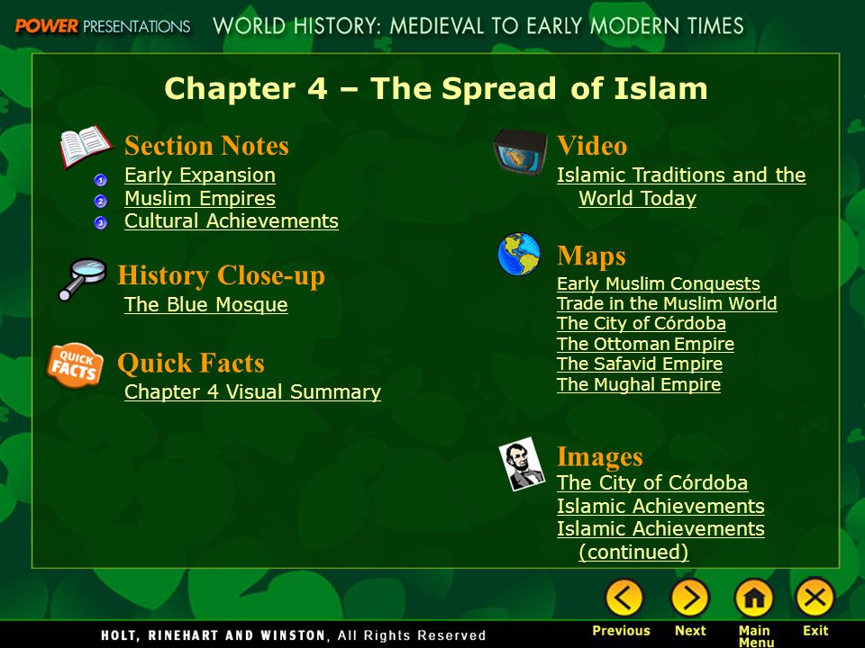 Chapter 4 – The Spread of Islam