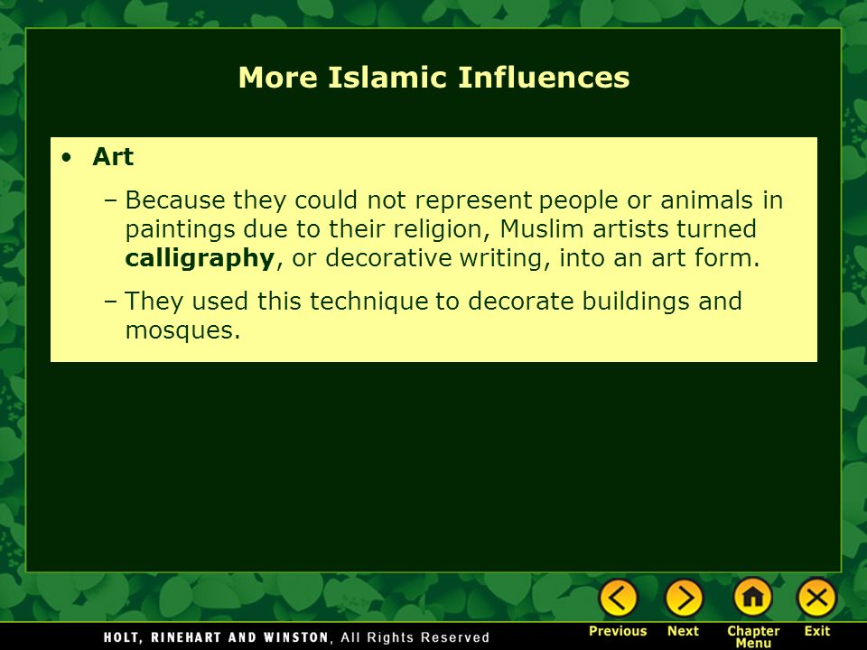 More Islamic Influences
