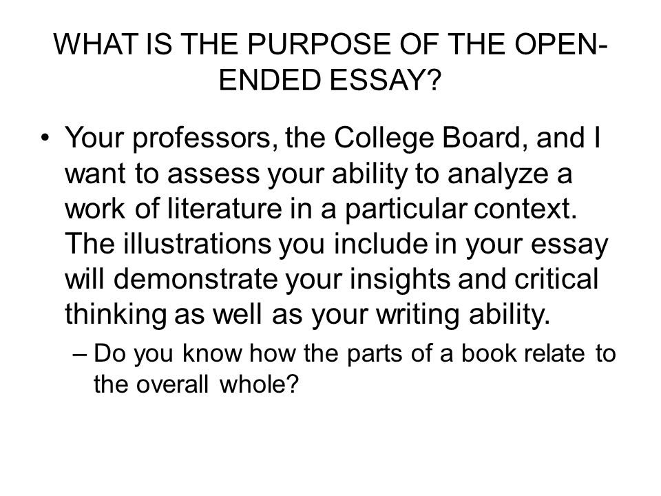 Question 3 The Open Ended Essay Question Ppt Video Online Download