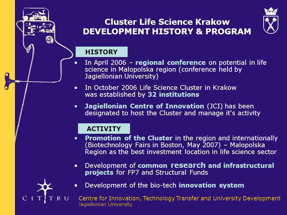 Cluster Life Science Krakow DEVELOPMENT HISTORY & PROGRAM