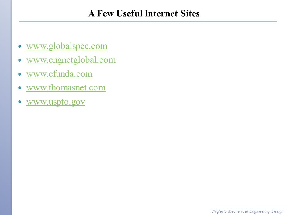 A Few Useful Internet Sites