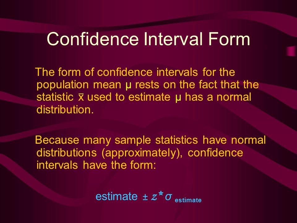 Confidence Interval Form