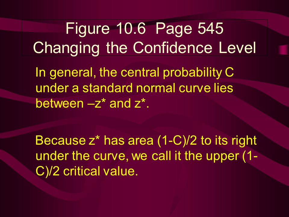 Figure 10.6 Page 545 Changing the Confidence Level