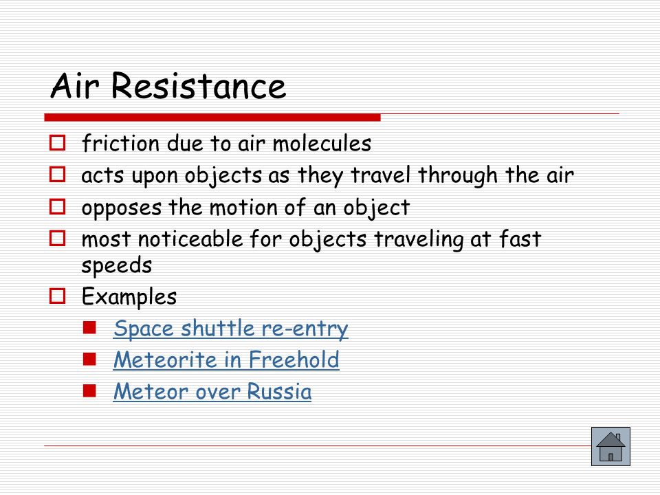 Air Resistance friction due to air molecules