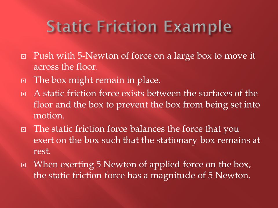 Static Friction Example