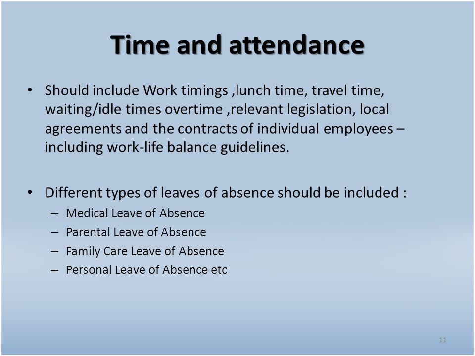 Time and attendance