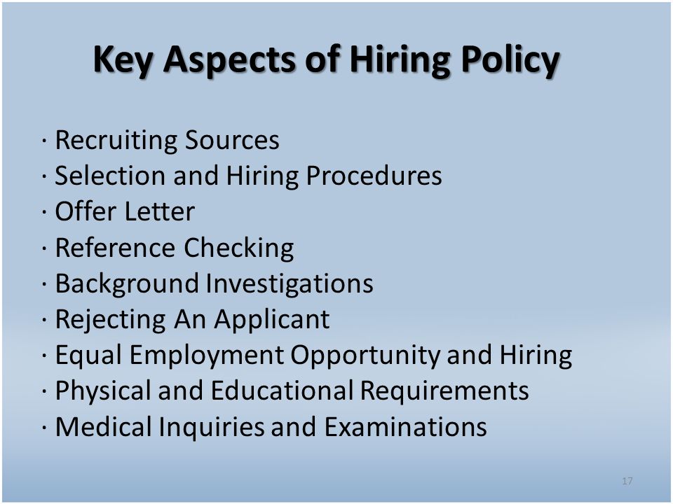 Key Aspects of Hiring Policy