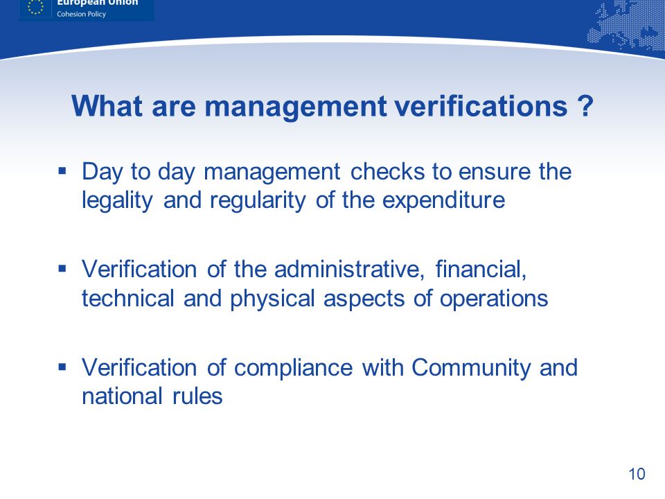 What are management verifications