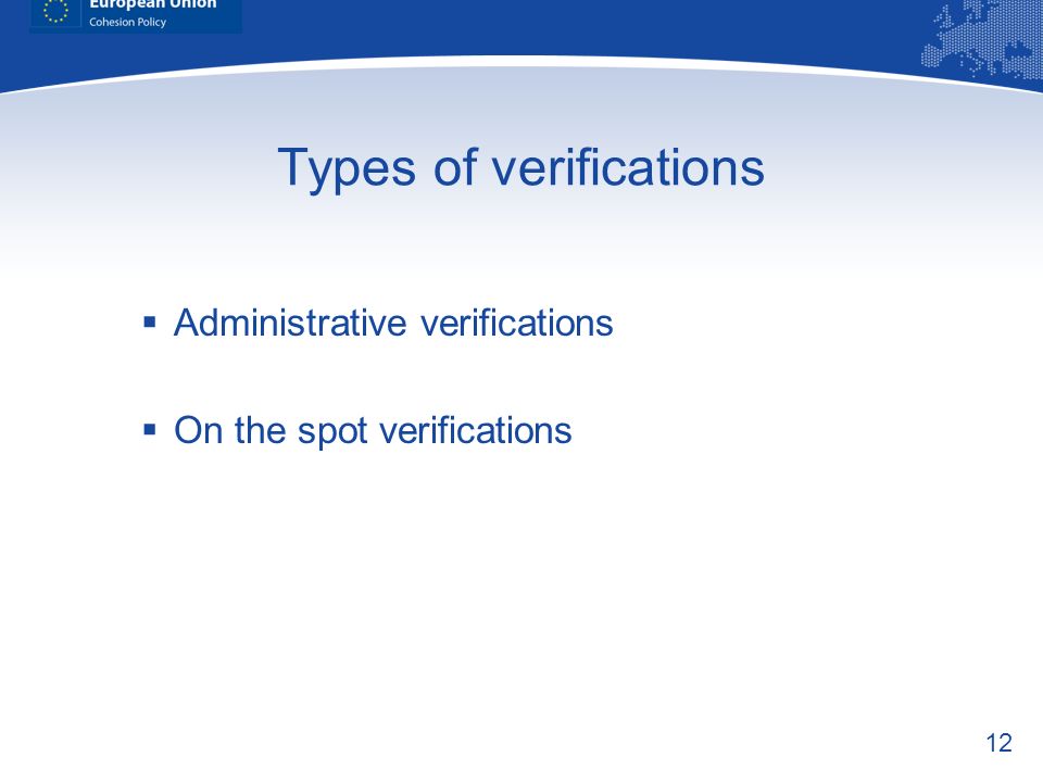 Types of verifications