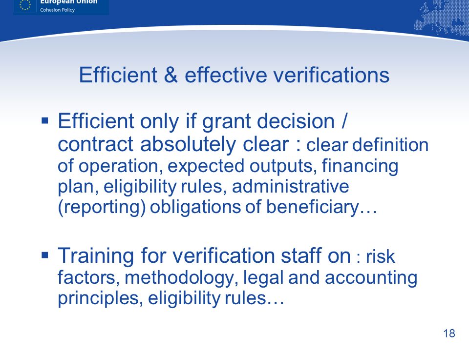 Efficient & effective verifications