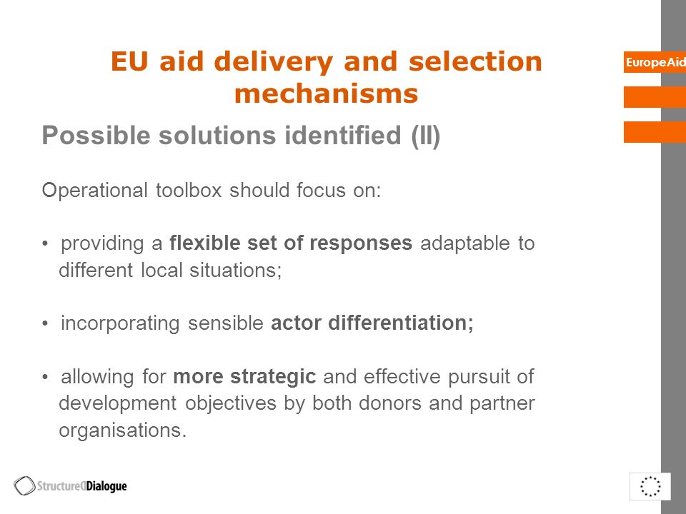 EU aid delivery and selection mechanisms