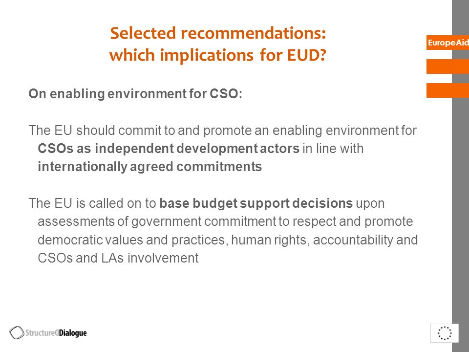 Selected recommendations: which implications for EUD