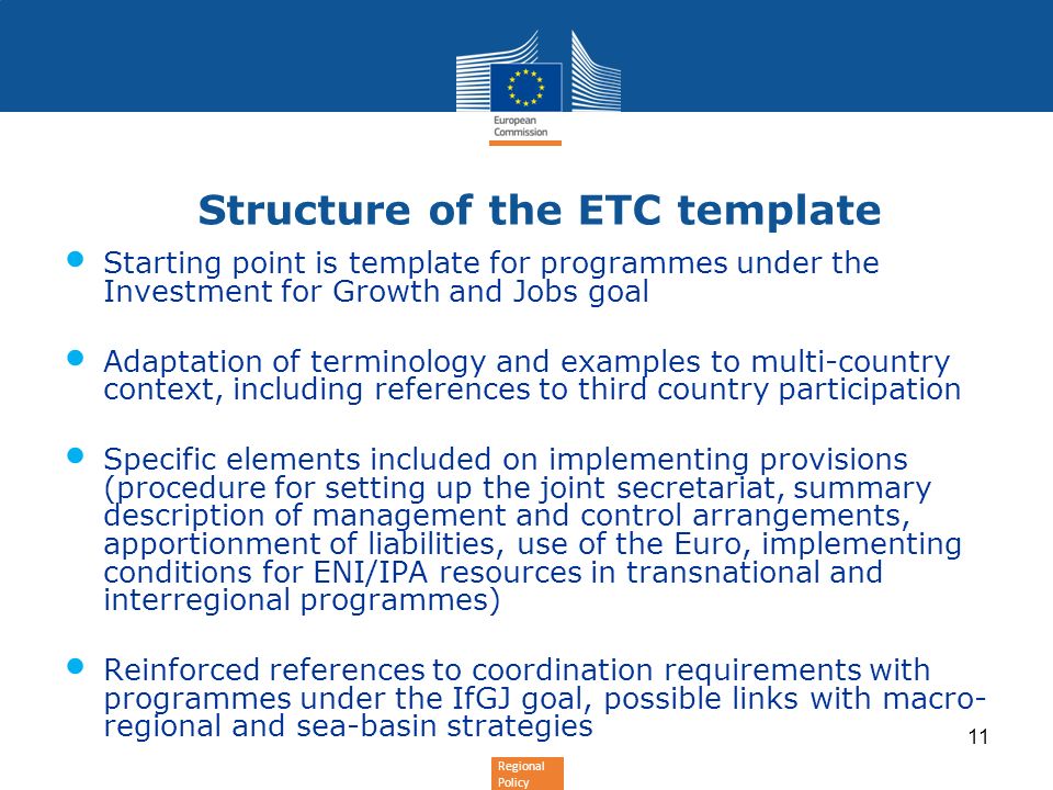 Structure of the ETC template
