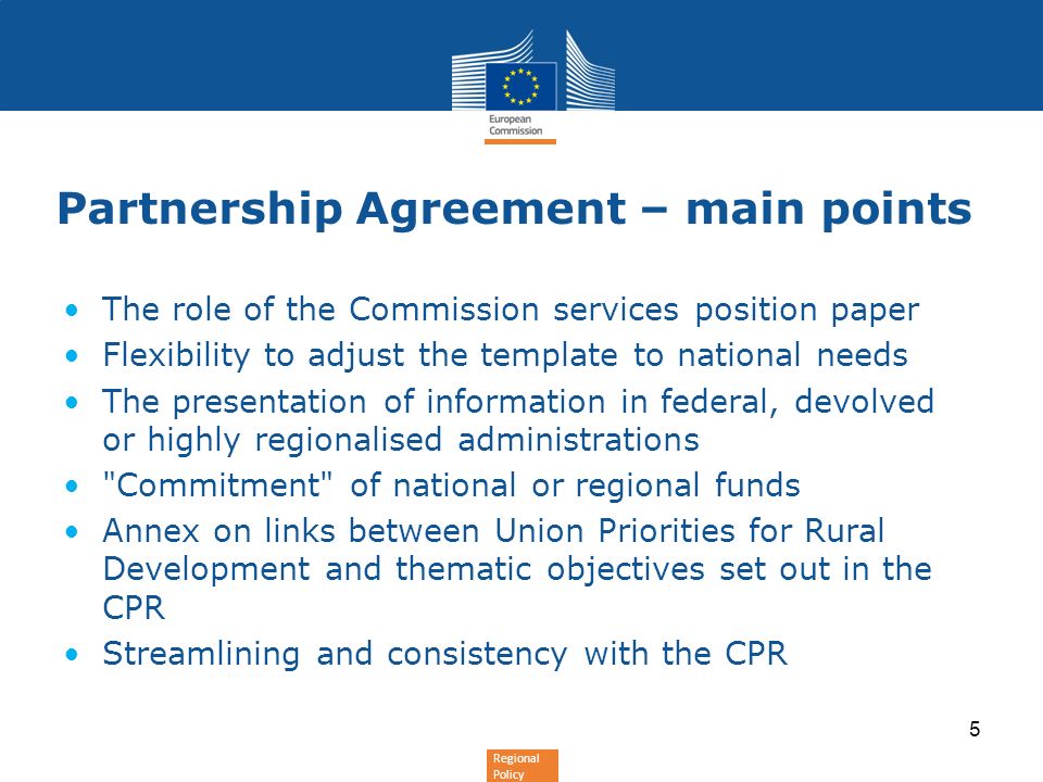 Partnership Agreement – main points