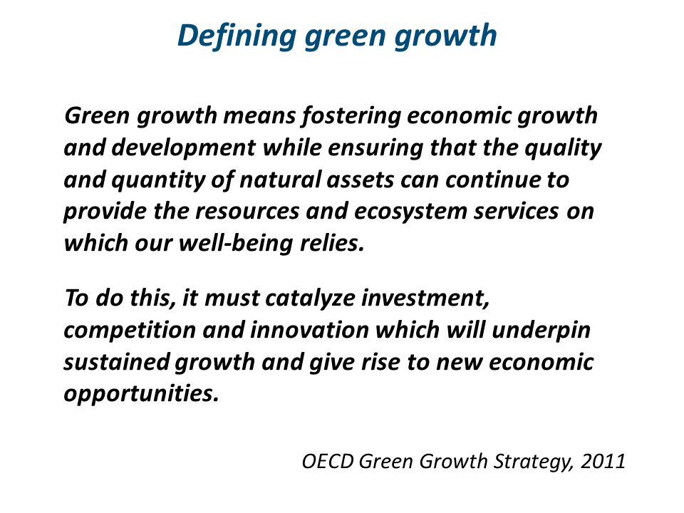 Defining green growth