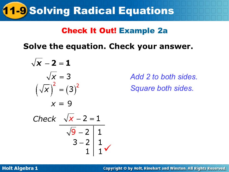  Check It Out! Example 2a Solve the equation. Check your answer.