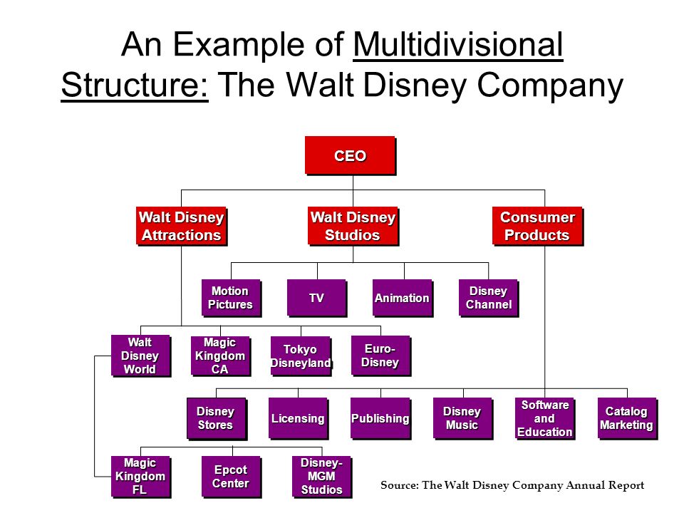Disney Structure Organizational Charts