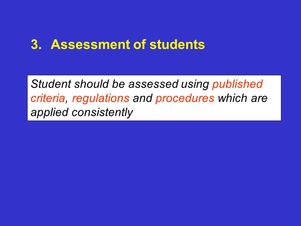 Assessment of students