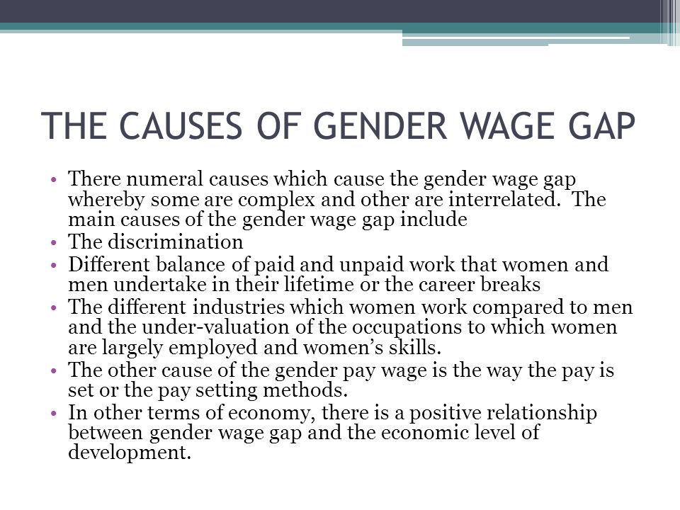 Reasons, Causes and the facts About gender wage gap - ppt download